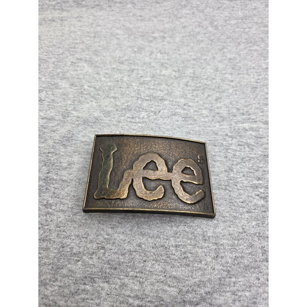 Vintage Lee Jeans Solid Brass Belt Buckle Denim Workwear
